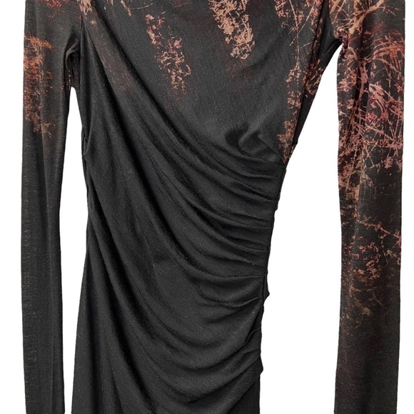 Helmut Lang Wool Rutched Bodycon Asymmetrical Dress - Picture 5 of 12